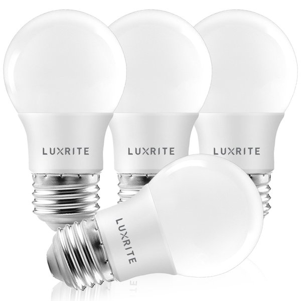 Luxrite A15 LED Light Bulbs 7W (40W Equivalent) 600LM 3000K Soft White Dimmable E26 Base 4-Pack LR21281-4PK